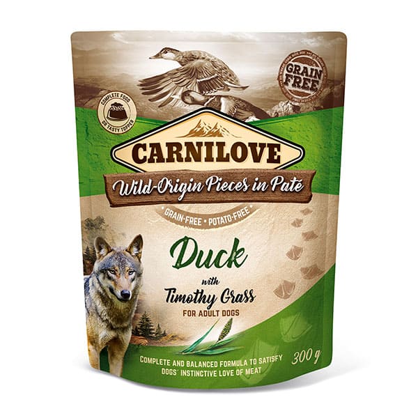 Carnilove Dog Wet Food Pouch Duck With Timothy Grass 300g